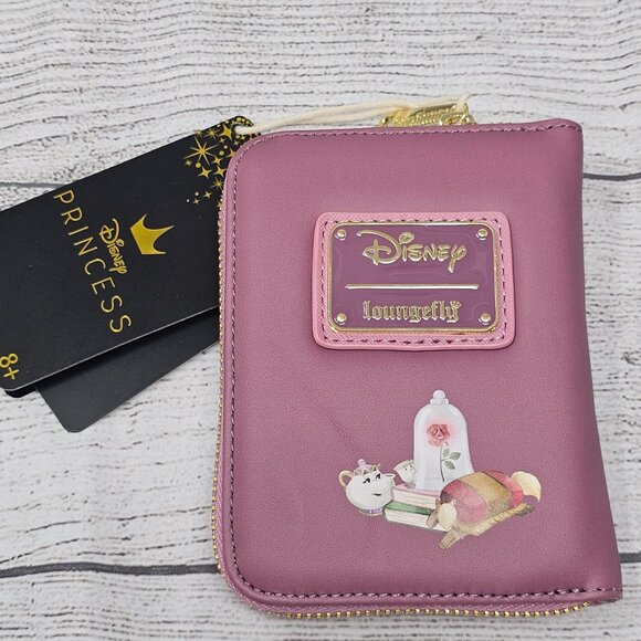 NWT Loungefly Disney Beauty and the Beast Portrait Small Zip Wallet - BoxLunch E - Picture 3 of 4